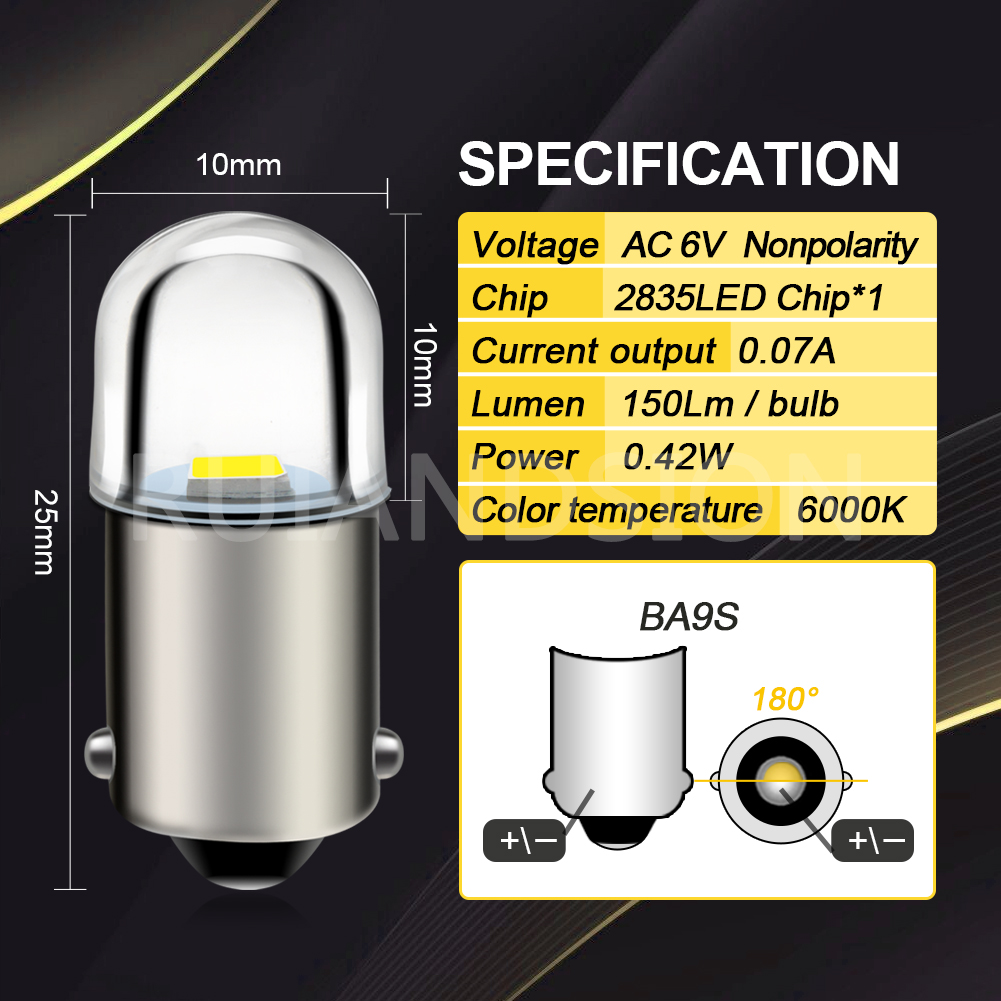 2x 6V BA9S BAX9S BAY9S LED Int - Pinball Machine recension och pris
