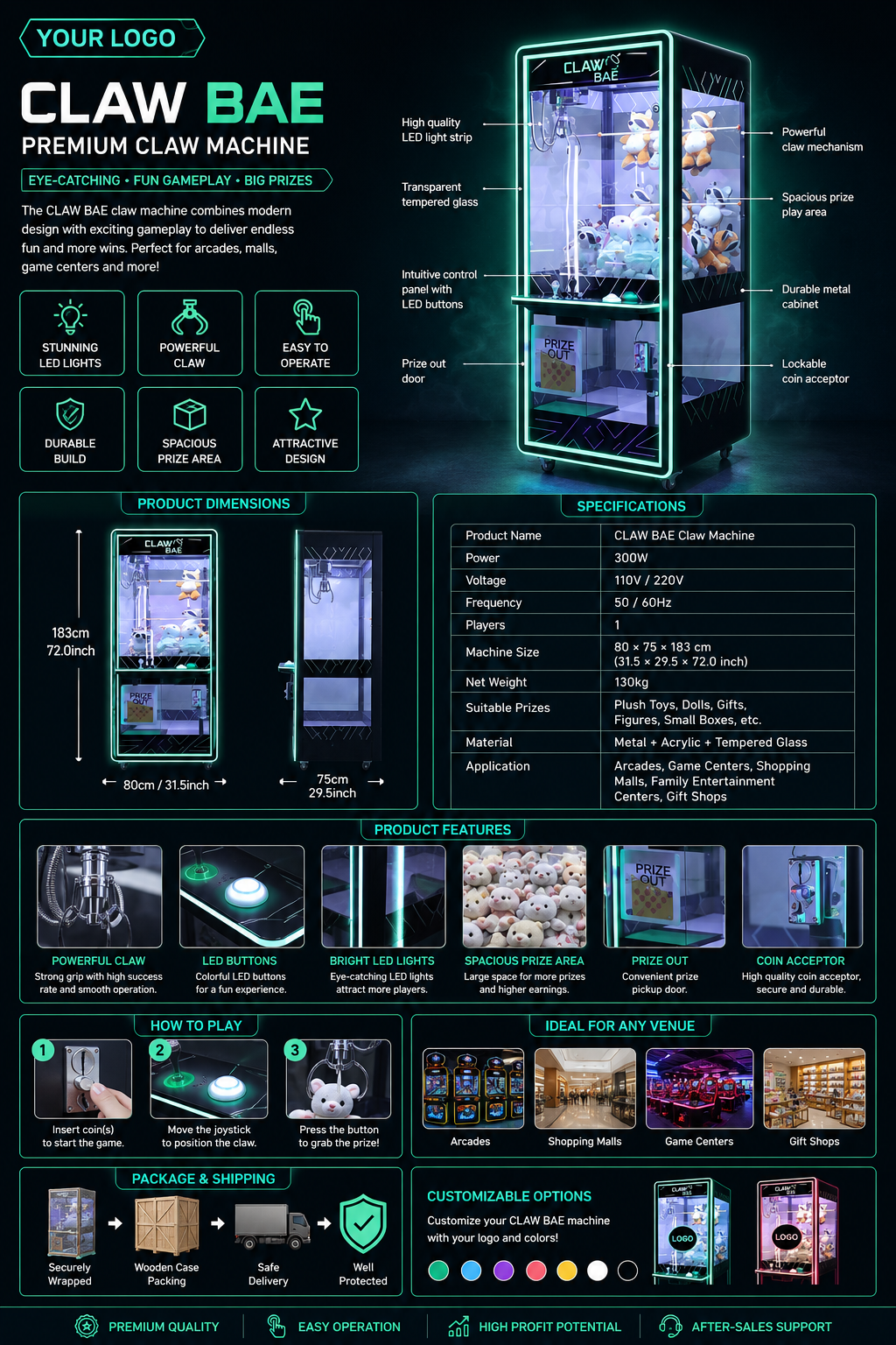 Black Claw Machine Modern Arca - Arcade Prize Vending Machine recension och pris